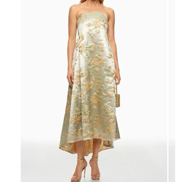 STAUD Dresses & Skirts - Staud Kennedy jacquard metalic floral midi dress Size 0